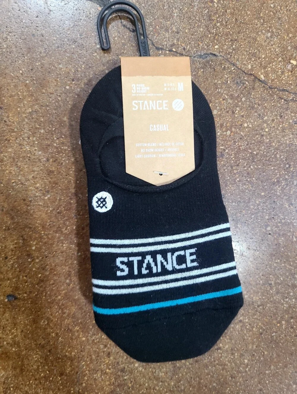 Stance No Show Invisible Socks 3 Pairs Basic Cotton Blend Liner Arch Support